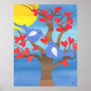 Lovebird Nests Poster