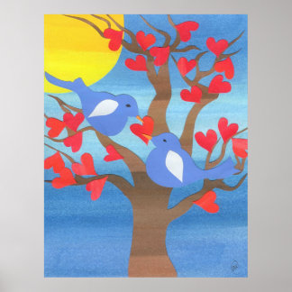 Lovebird Nests Poster