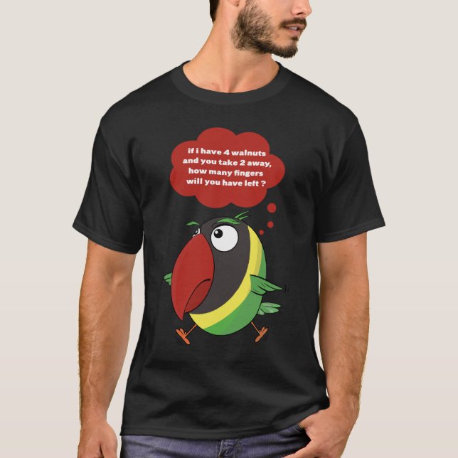 Lovebird-papegoja Se upp för finger! T-Shirt (Framsida)