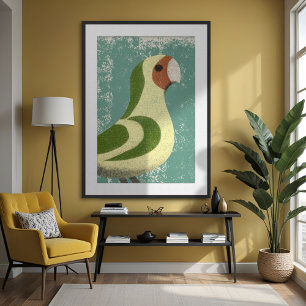 Lovebird Parrot minimalistisk texturerad modern Gu Poster