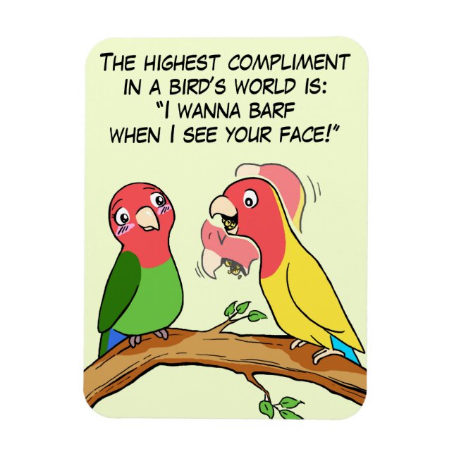 Lovebird parrot och fåglars sätt att säga i kärlek magnet (Vertikal)