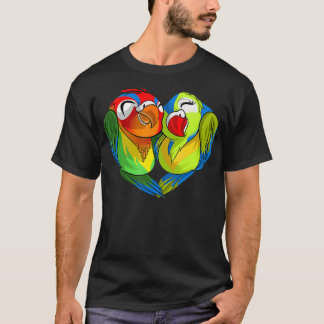 Lovebird Parrots Heart Cute Valentiness T Shirt