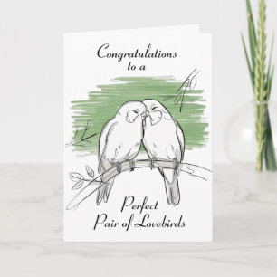 Lovebird Personlig Bröllop Kort