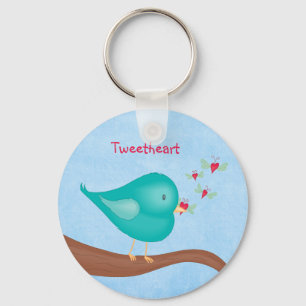 Lovebird som fångar en Lovebug Nyckelring