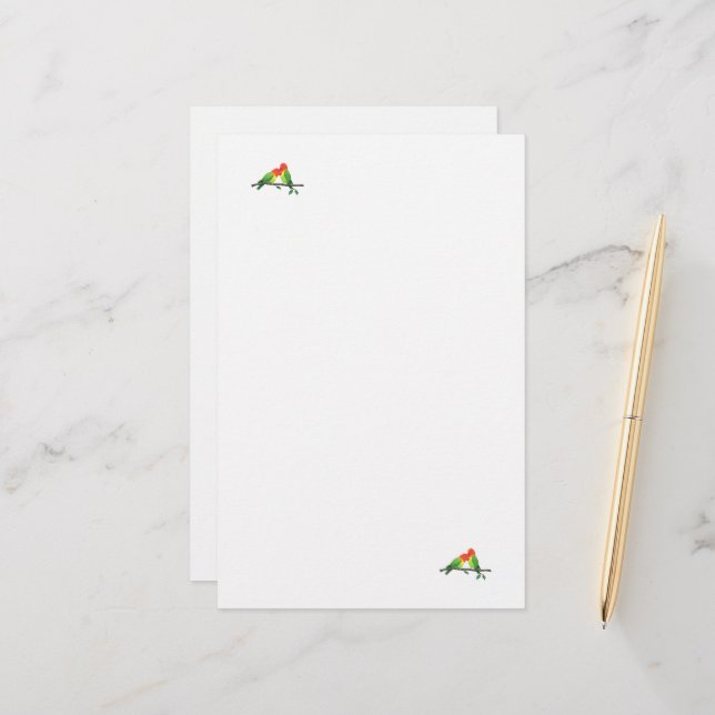 Lovebird Stationery Brevpapper (Fram/Back In Situ)