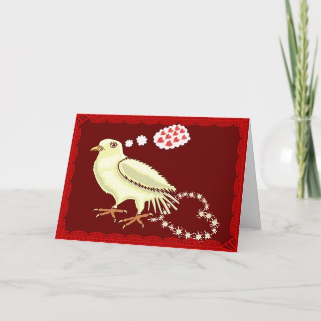 Lovebird Valentine Day Dove Helgkort (Framsida)
