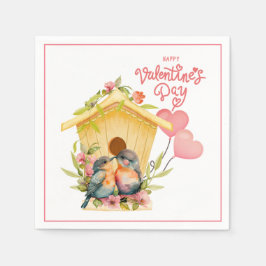 Lovebird Valentine Day Papper Cocktail Napkins Pappersservett