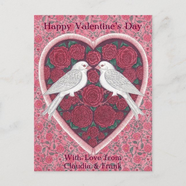 Lovebird Valentine vykort (Framsida)