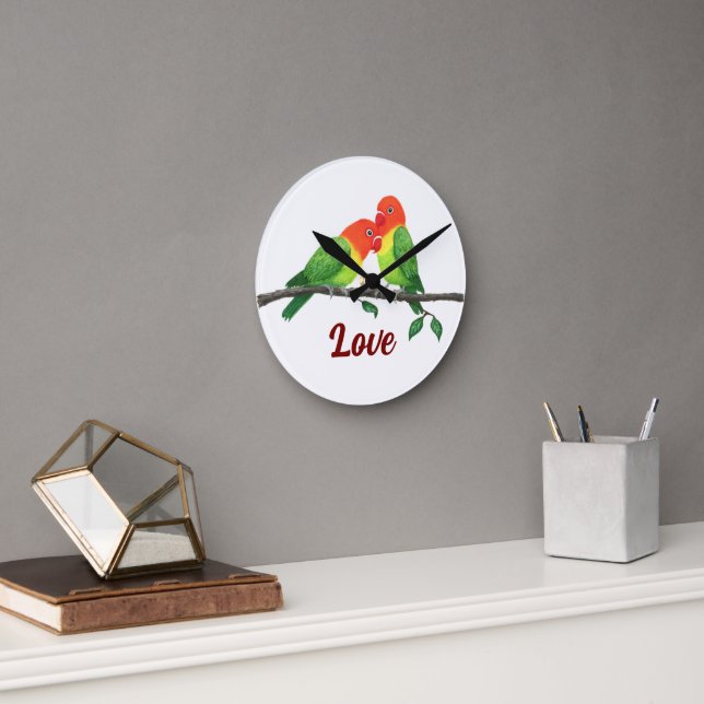 Lovebird Wall Clock Rund Klocka (Kontor)