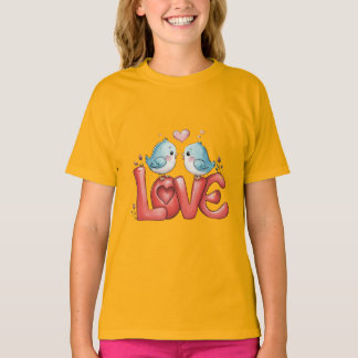 Lovebirds A Little Love Two Hearts, One Song Love T Shirt