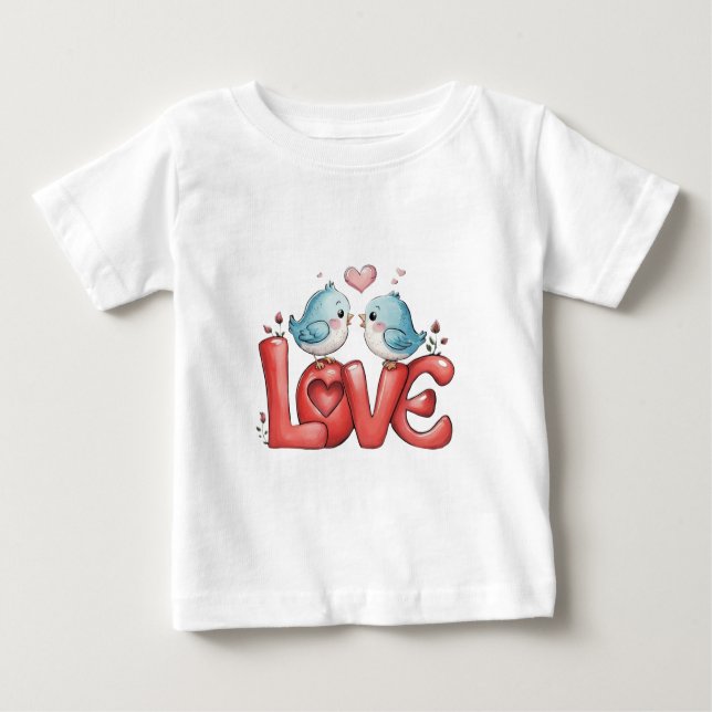 Lovebirds A Little Love Two Hearts, One Song Love T Shirt (Framsida)