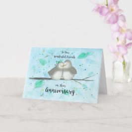 Lovebirds Anniversary Card for Friends             Kort