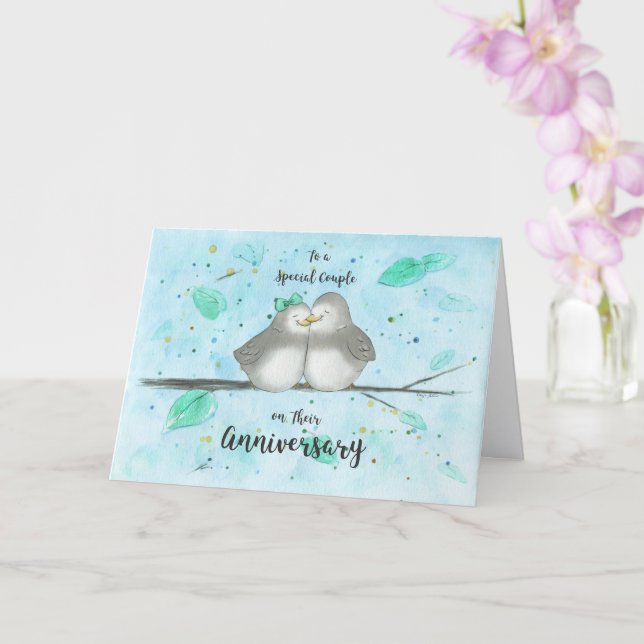 Lovebirds Anniversary Card for Special Couple      Kort (Orkide)