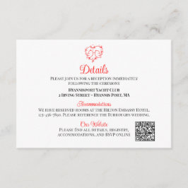 Lovebirds Boho Red Heart Wedding Details           Tilläggskort