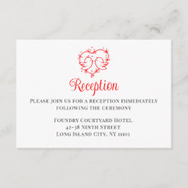  Lovebirds Boho Red Heart Wedding Receptiion  Tilläggskort