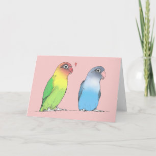 Lovebirds förbigår hälsningkortet helgkort