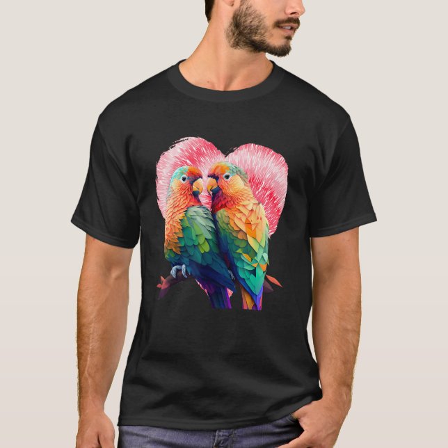 Lovebirds Parrot  Lovebird Exotic Birds Bird T Shirt (Framsida)