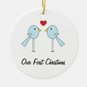 "Lovebirds" prydnad Julgransprydnad Keramik