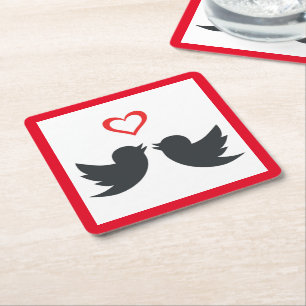 LOVEBIRDS UNDERLÄGG PAPPER KVADRAT