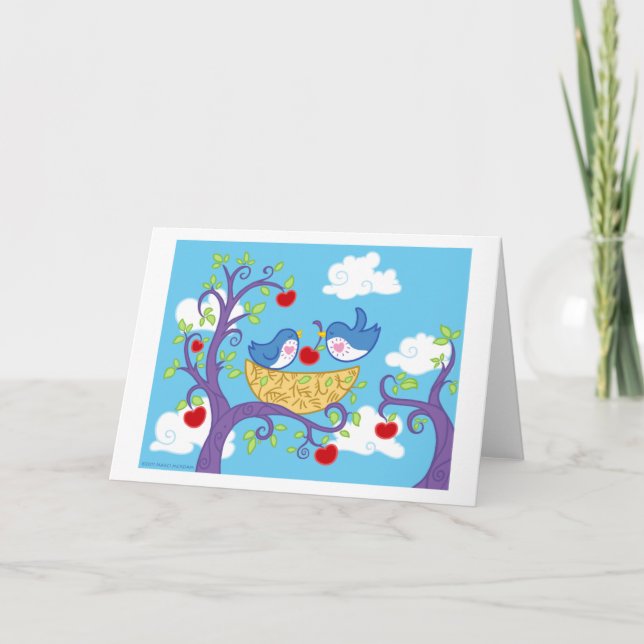 Lovebirdshälsningkort Kort (Framsida)