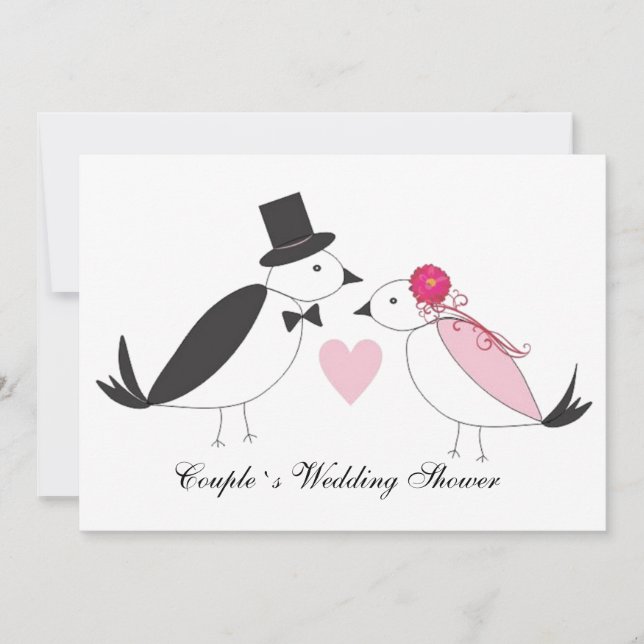 Lovebirdsmöhippan kopplar ihop möhippainbjudan inbjudningar (Framsida)