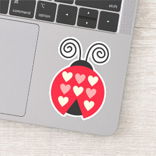 Lovebug Hearts Ladybug Die Klipp ut etikett Decal 
