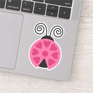 Lovebug Hearts Ladybug Die Klipp ut etikett Decal 