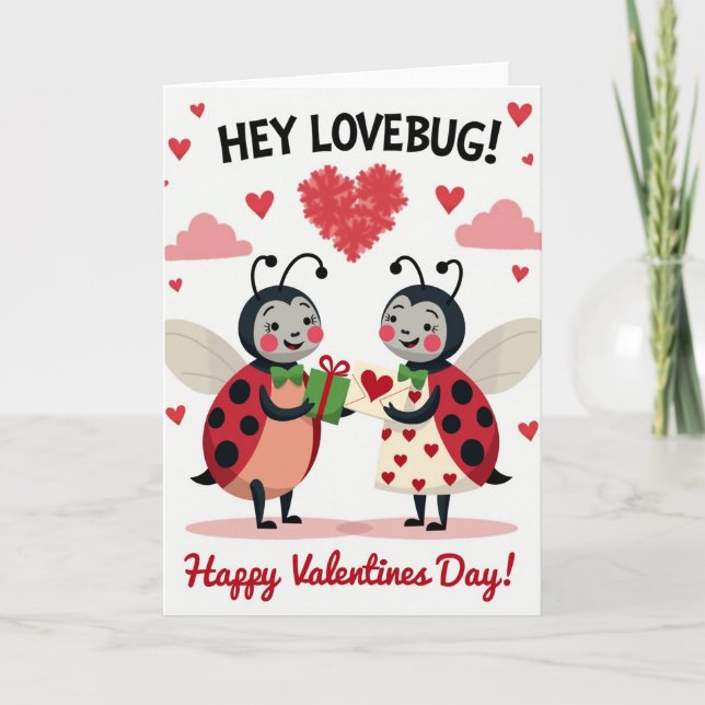 Lovebug Valentines Day Card Kort (Framsida)
