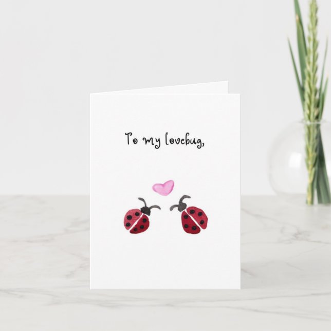 Lovebug Valentine's Day Card Tack Kort (Framsida)