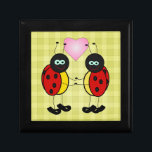 Lovebugs Picnic Minnesask<br><div class="desc">Bakgrund i schackbrädet med ett par ladybuggar "lovebugs"</div>