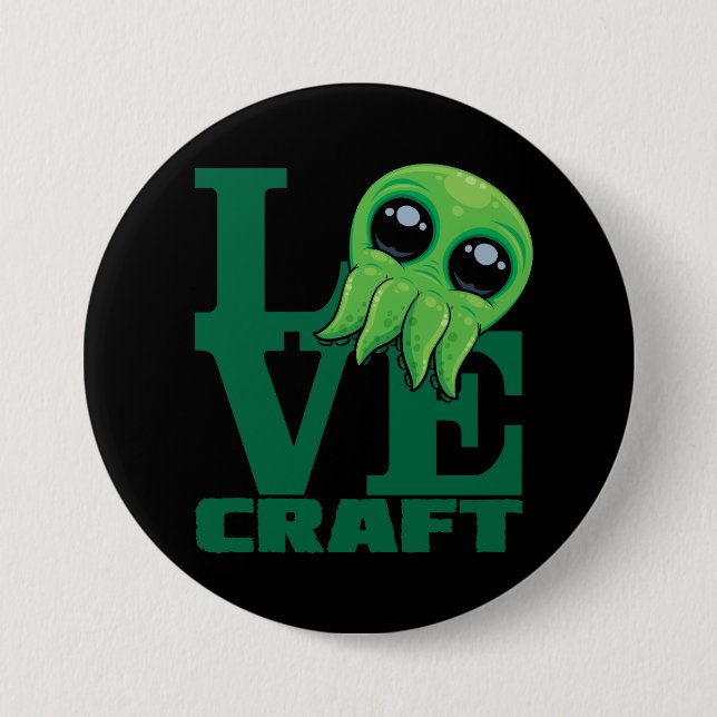 Lovecraft Baby Cthulhu Design - Spooky Cute Kärlek Knapp (Framsida)