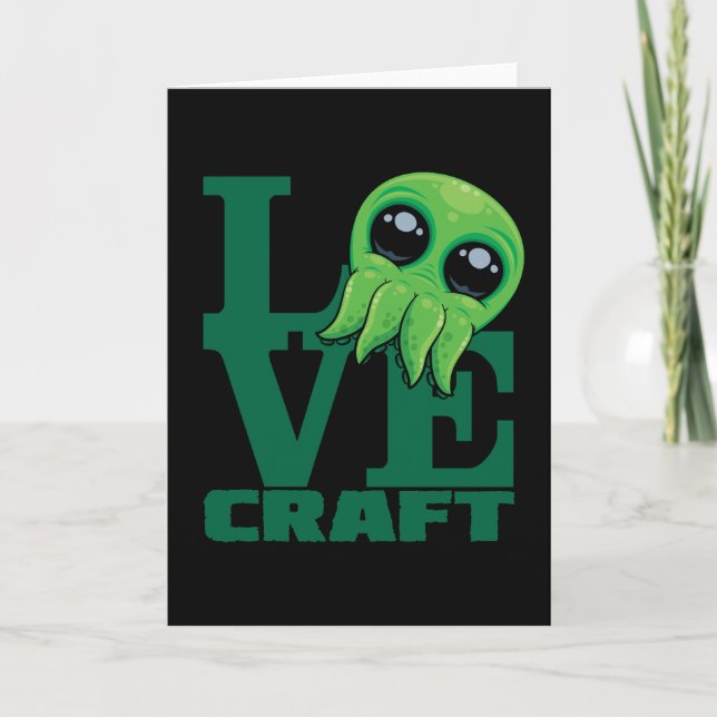 Lovecraft Baby Cthulhu Design - Spooky Cute Kärlek Kort (Framsida)