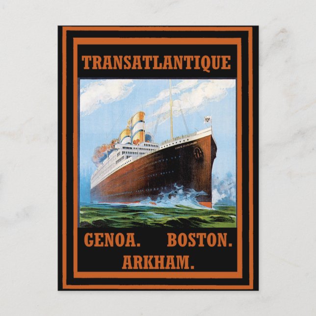 Lovecraft Cruise Linjer: Arkham Vykort (Framsida)