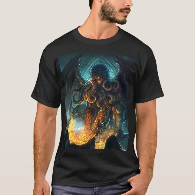 Lovecraft Cthulhu-design klassisk t-shirt (Framsida)
