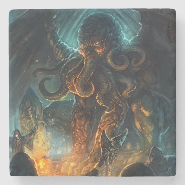 Lovecraft Cthulhu marble underlägg (Framsidan)