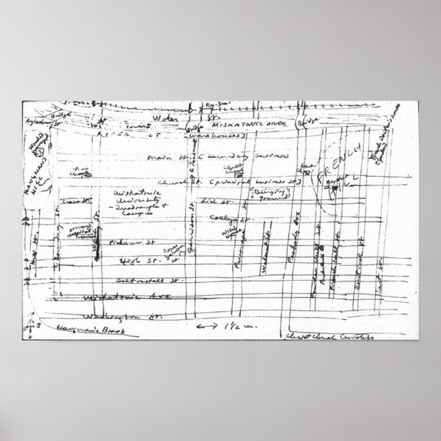 Lovecraft Sketch of Arkham Poster (Framsidan)