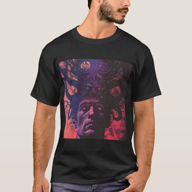 Lovecraftian Mörk Fantasy T-Shirt (Framsida)