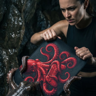 Lovecraftian Skräck Blodig Röd Bläckfisk Spelare Musmatta