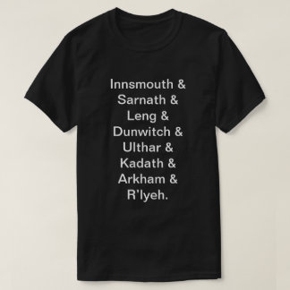 Lovecraftian ställenamn listar tee