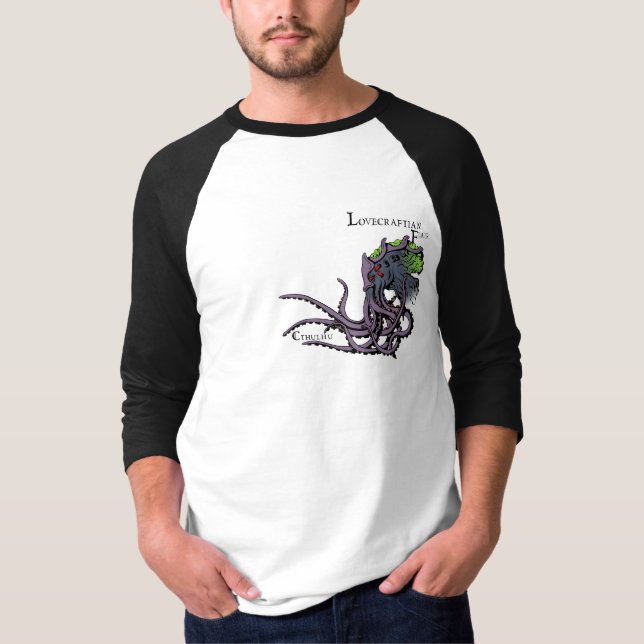 Lovecraftian väderkornskjorta: Cthulhu 2 färgbläck Tee (Framsida)