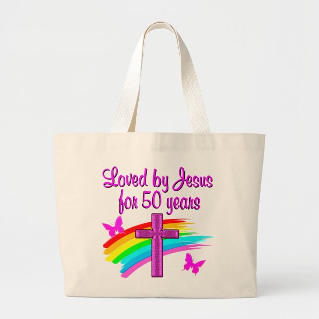 LOVED AV GOD 50:E BIRTHDAY DESIGN JUMBO TYGKASSE (Framsidan)