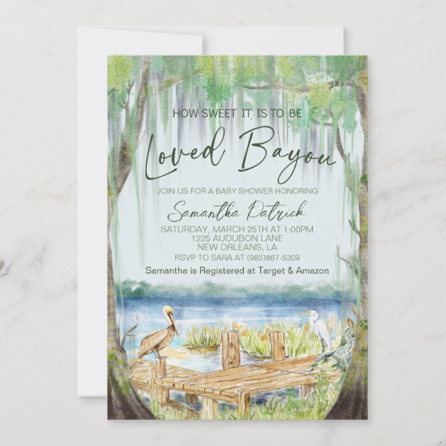 Loved Bayou Swamp Baby Shower-inbjudan Inbjudningar (Framsida)