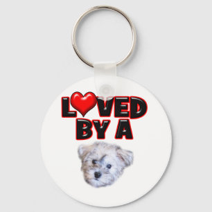Loved by a Schnoodle Nyckelring