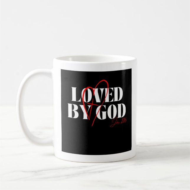 Loved by God - John 3:16 Kaffemugg (Vänster)