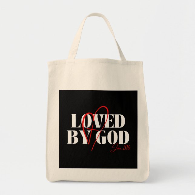 Loved by God - John 3:16 Tygkasse (Framsidan)