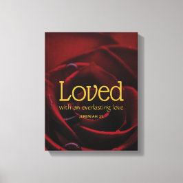LOVED Christian Valentines Röd ros Canvastryck