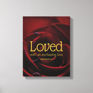 LOVED Christian Valentines Röd ros Canvastryck