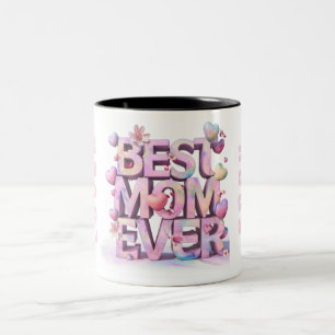 *~ Loved Hugs Mor Day Hearts 3D Flowers AP72 Två-Tonad Mugg