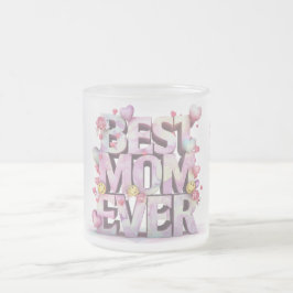 *~* Loved Hugs Mor Day Hearts Flowers 3-d AP72 Frostad Glasmugg