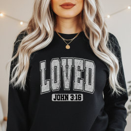 LOVED John 3:16 Christian Bible Verse valentine  T Shirt